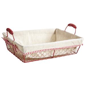 Photo CMA4560J : Red lacquered wire rectangular basket