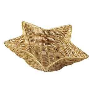 Photo CNO1531 : Star-shaped gold painted fern basket
