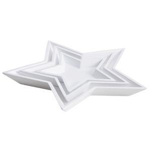 Photo CPL192S : White lacquered wood star-shaped baskets