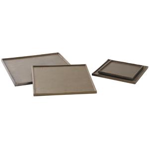 Photo CPL193S : Square metal tray set, in antic gold color