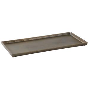 Photo CPL1940 : Rectangular metal tray in antic gold color