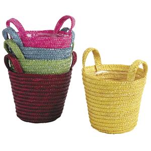 Photo CPO1462P : Round straw pot with 2 ear handles