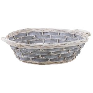 Photo CPR3070 : Stained half willow and wood round basket