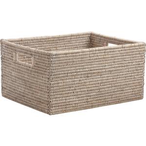 Photo CRA2992 : White washed rattan storage basket