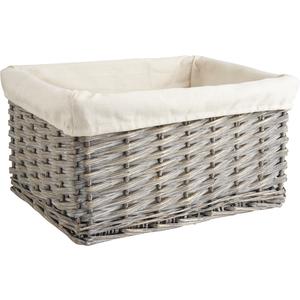 Photo CRA3501C : Grey wash stained willow storage basket