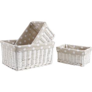 Photo CRA392SJ : White painted willow baskets