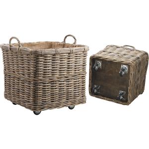 Photo CRA409SJ : Grey pulut rattan storage baskets with wheels