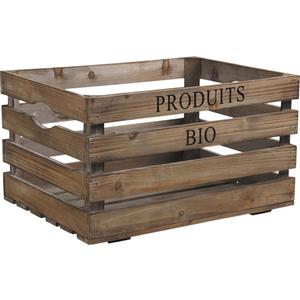 Photo CRA4120 : Caisse en bois vieilli Produits Bio