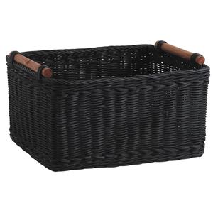 Photo CRA4581 : Black stained rattan storage basket