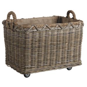 Photo CRA467SJ : Grey pulut rattan storage baskets on wheels
