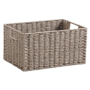 Photo CRA482S : Taupe grey paper rope storage baskets