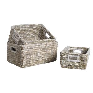 Photo CRA488S : Rectangular rush storage baskets