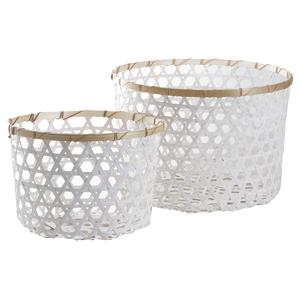 Photo CRA502S : Round lacquered bamboo baskets