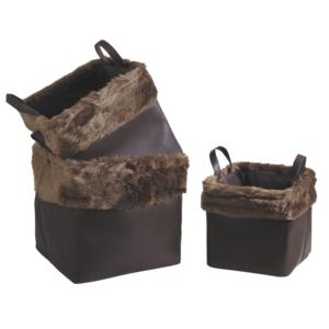Photo CRA512SC : Square storage baskets with synthetic fur