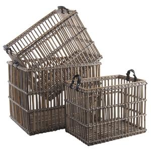 Photo CRA516S : Grey pulut rattan storage baskets