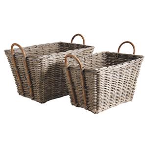 Photo CRA526S : Grey pulut rattan storage baskets