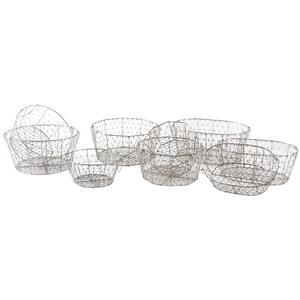 Photo CRA533S : Antique silver color metal storage baskets