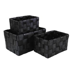 Photo CRA542S : Black laquered wood storage baskets