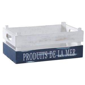 Photo CRA5520 : Antique white and blue wooden box 