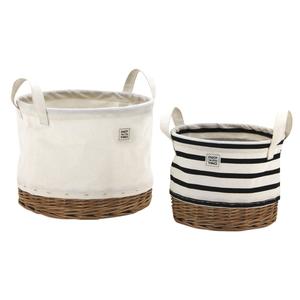 Photo CRA553SC : Storages basket in willow and cotton