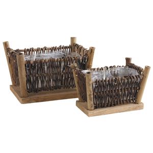 Photo CVA123SP : Rattan and wood baskets