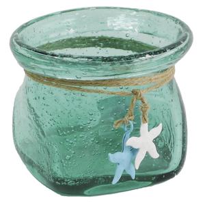 Photo CVA1530V : Turquoise bubble glass container