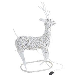 Photo DAN2320 : Cerf en osier teinté blanc avec LEDs