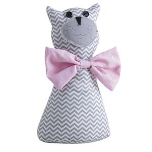 Photo DAN2490 : Grey and pink doorstop Cat