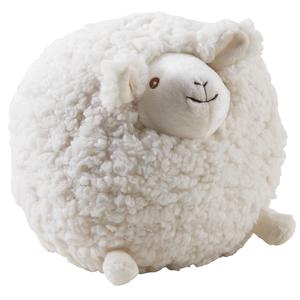 Photo DAN2532C : Mouton Shaggy en laine blanc 20cm