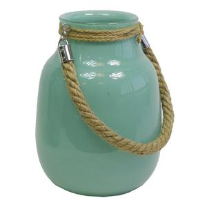 Photo DBO1941V : Vase en verre teinté turquoise