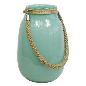 Photo DBO1942V : Vase en verre teinté turquoise