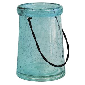 Photo DBO1950V : Turquoise bubble glass candle holder