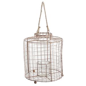 Photo DBO2080V : Copper-colored metal and glass lantern