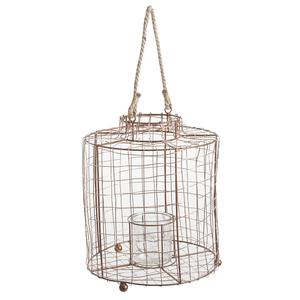 Photo DBO2080V : Copper-colored metal and glass lantern