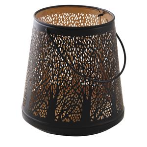 Photo DBO2430 : Black and gold metal candle holder
