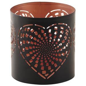 Photo DBO2450 : Black and gold candle holder with heart design