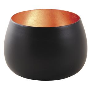 Photo DBO2480 : Round black and gold metal candle holder