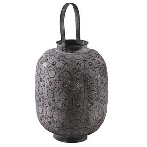 Grande Lanterne Ronde En Pin Naturel – Lanterne Extérieure Élégante Avec Verre Amovible, Style Rustique (Diam. 23 Cm X H 70 Cm)