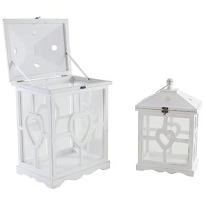 Photo DBO266SV : Whitewashed wood and glass lanterns