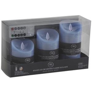 Photo DBO273S : Set of 3 ocean LED candles with remote control
