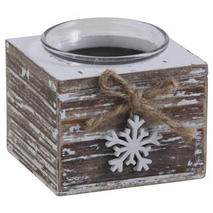 Photo DBO2770V : Wooden candle holder with flake