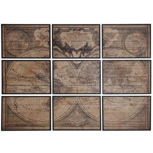 Photo DCA2330 : Wooden world map in 9 frames