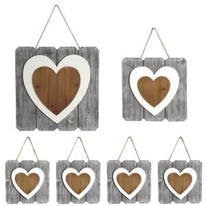 Photo DCA240S : Wooden heart wall decoration