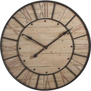 Photo DHL1230 : Wooden clock with metal frame