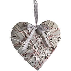Photo DMO1272 : Grey willow and wood hanging heart
