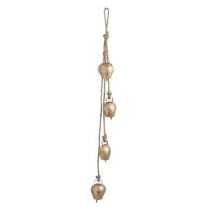 Photo DMO1450 : Gold finish metal 4 cow bells hanging cluster