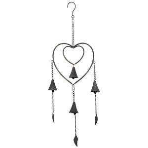 Photo DMO1570 : Metal wind chime with heart design