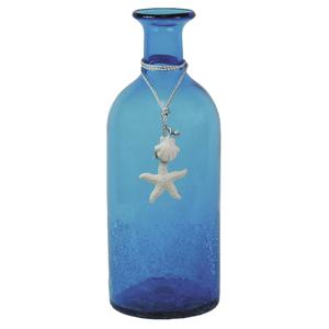 Photo DVA1480V : Blue crackle glass vase