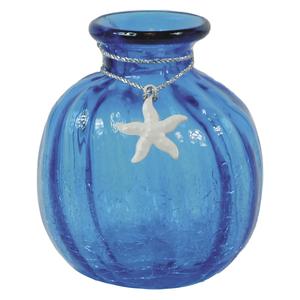 Photo DVA1500V : Blue crackle glass bottle