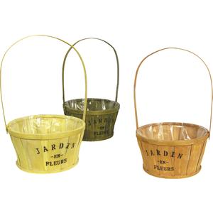 Photo FCO4600P : Wooden flower basket with handle